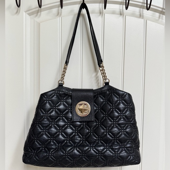 kate spade Handbags - Kate Spade Astor Court Elena Quilted Leather Turn-Lock Shoulder Purse. 14 x 9.5